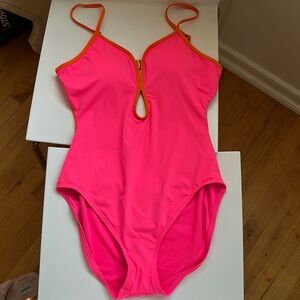 Kate Spade Pink bathing suit with orange outlining. New with tags